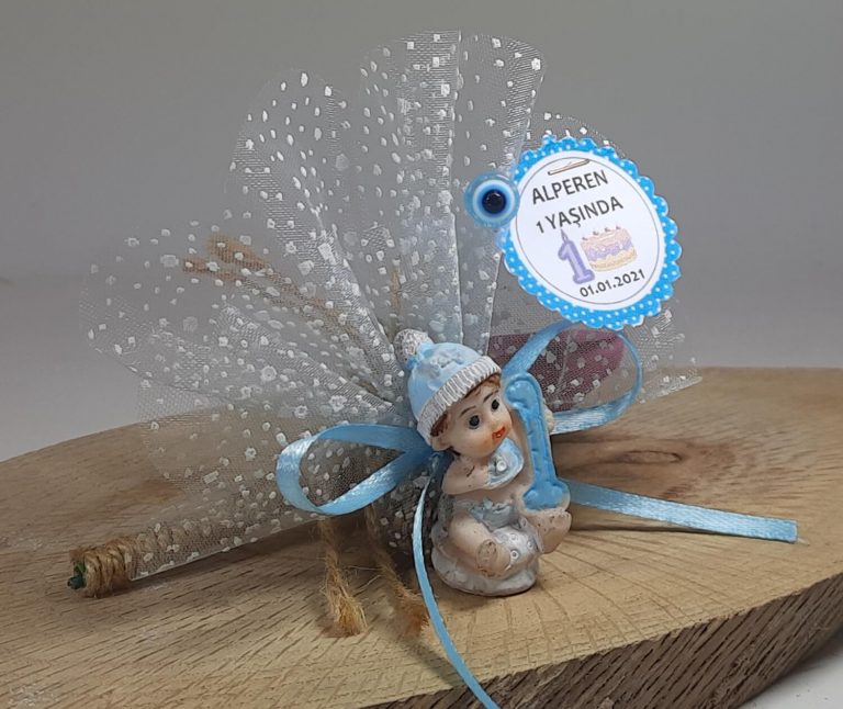 1 Yaş Bebek Hediyeliği Mavi Biblo Hüner Hediyelik
