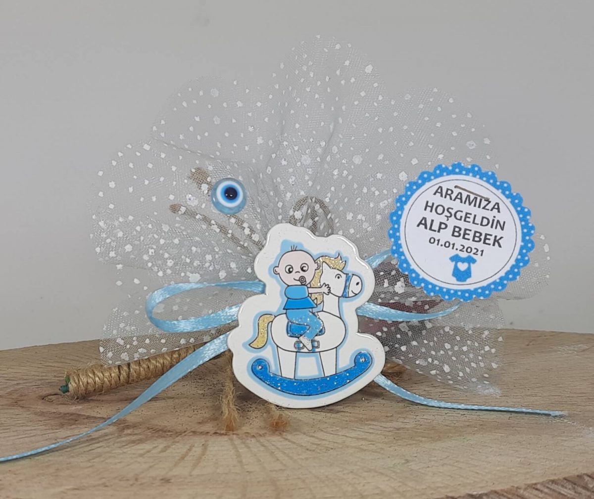 Atlı Karıncada Mavi Erkek Bebek Hüner Hediyelik
