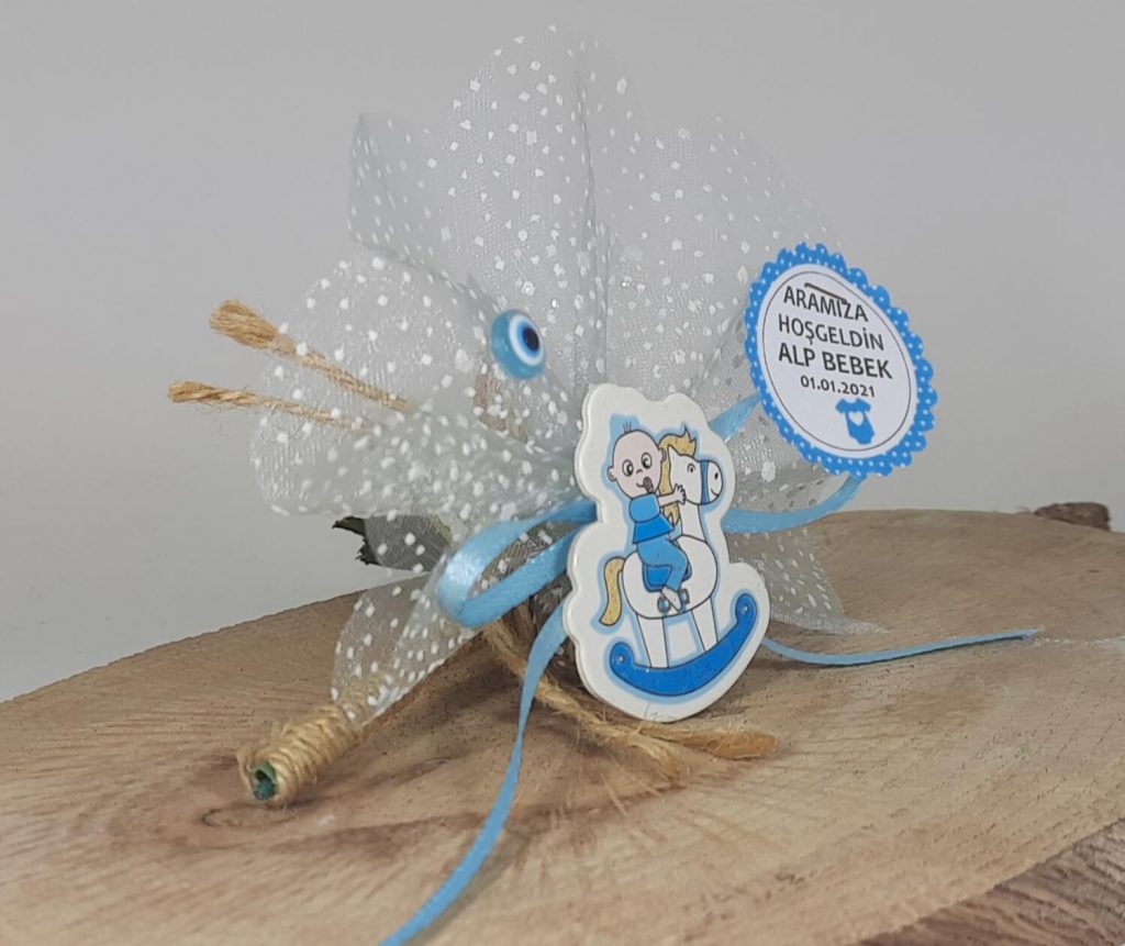 Atlı Karıncada Mavi Erkek Bebek Hüner Hediyelik
