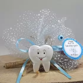 Diş Şeklinde Mavi Diş Buğdayı Magneti Mavi