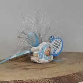 Kanat İçerisinde Erkek Bebek Şekeri Mavi Renkli