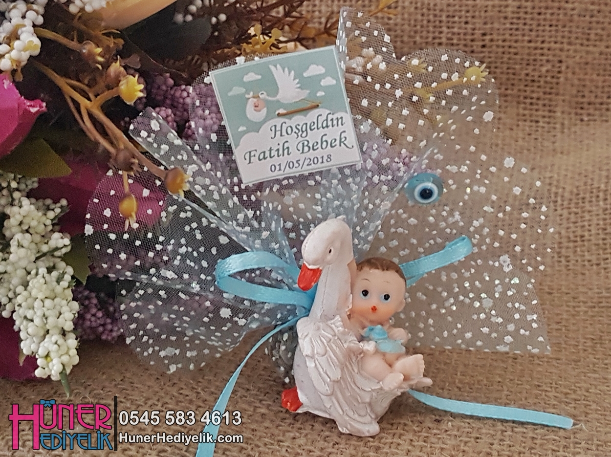 Leyleğin Kanatları İçinde Erkek Bebek Hüner Hediyelik