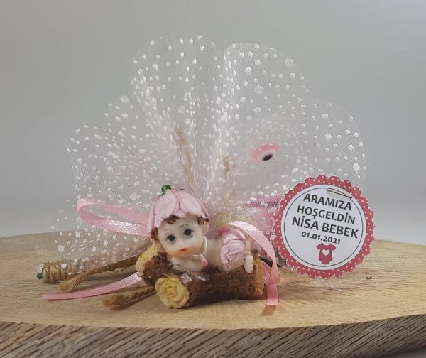 Survivor Ağaçlı Pembe Renkli Bebek Şekeri Biblolu