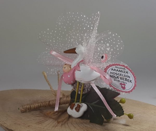 Uzun Ayaklı Leylek Ve Bebek Şekeri Biblolu