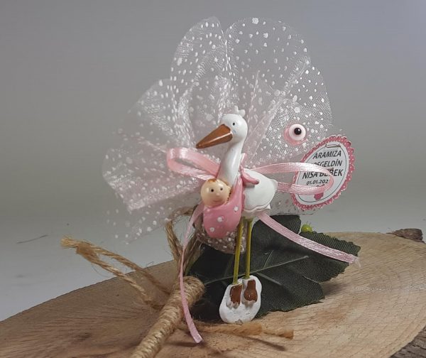 Uzun Ayaklı Leylek Ve Bebek Şekeri Biblolu