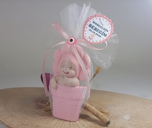 Pembe Papatya Kokulu Taş Bebek Magneti