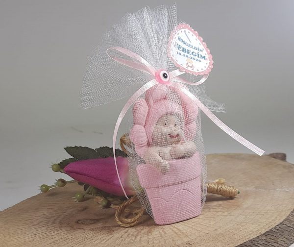 Pembe Papatya Kokulu Taş Bebek Magneti